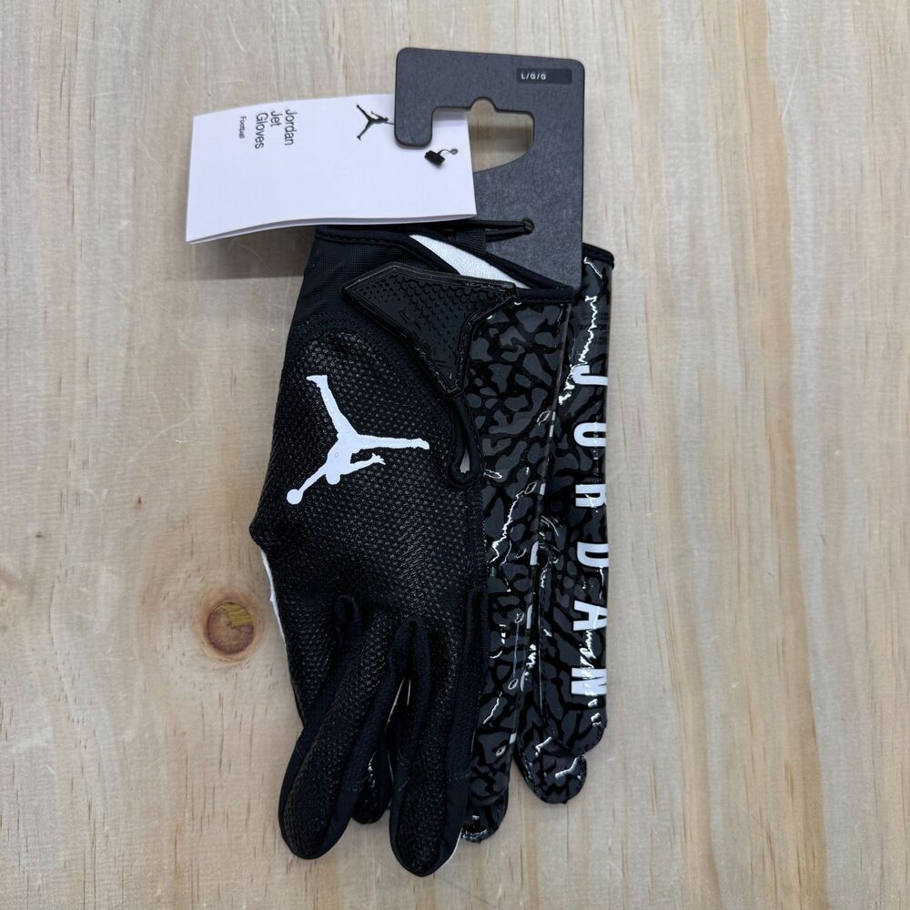 NEW Nike Air Jordan Jet 7.0 Football Gloves Black DV4209-091 Sz LG